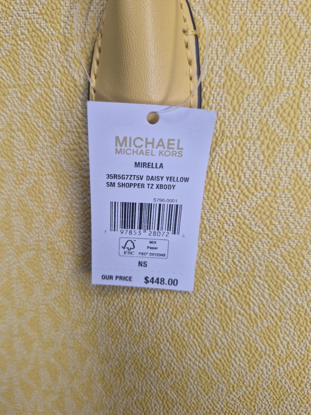 Michael Kors "Mirella" Yellow Signature Satchel Bag NWT - Picture 6 of 13